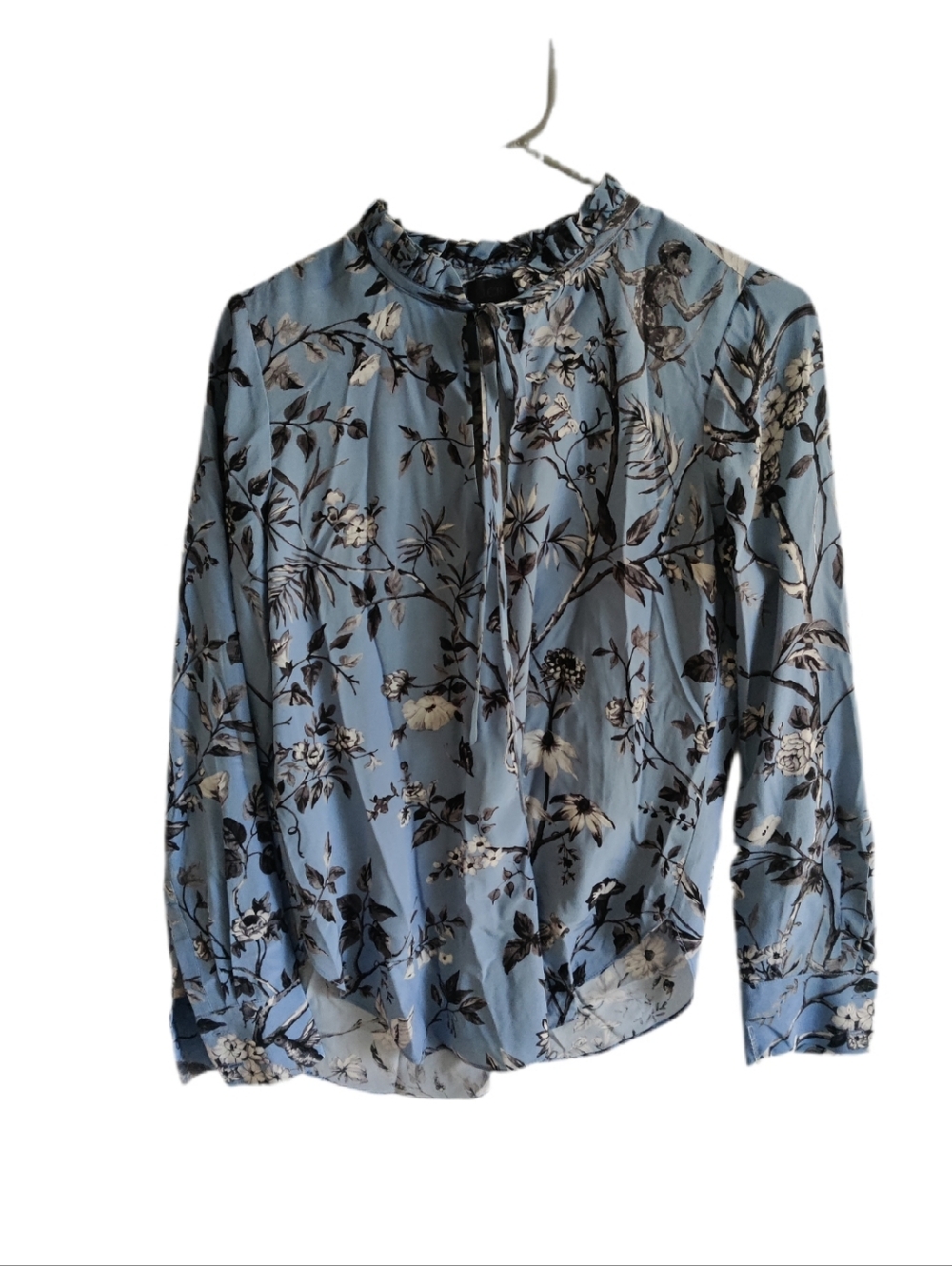 J. Crew Collection Silk Blue silk Ratti Monkey pullover blouse